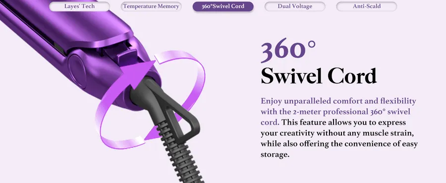 Amazon A+ product artwork 6 for the Milano styling iron