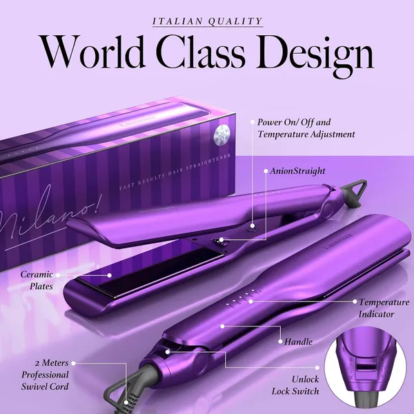 Amazon labelled view of the purple Milano iron